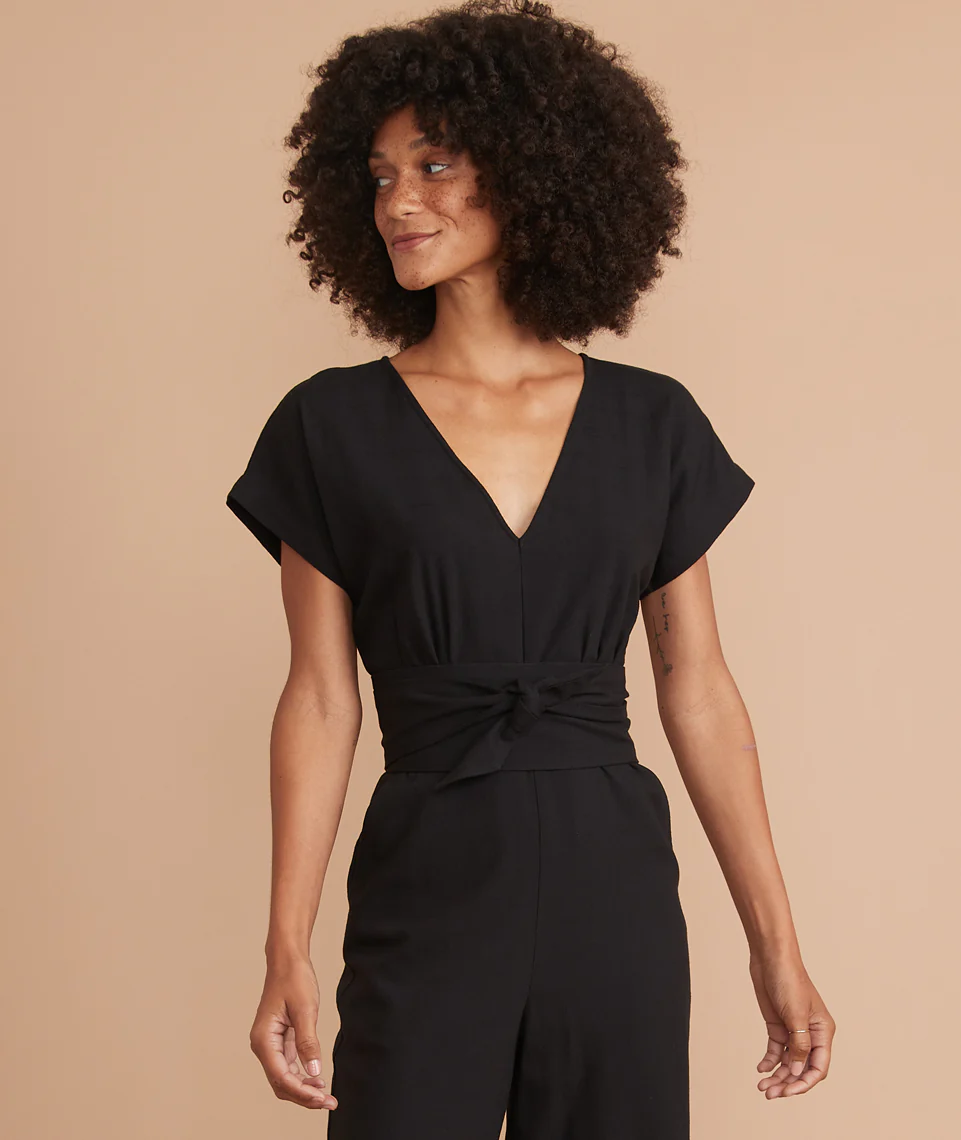 Vera Belted Jumpsuit in Black