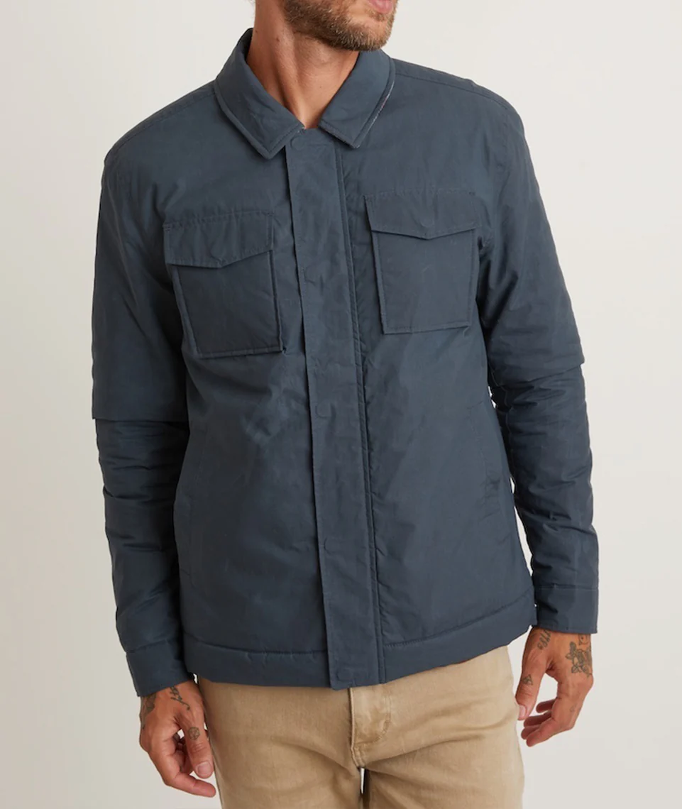 Dry Wax Canvas Trucker in Midnight Navy