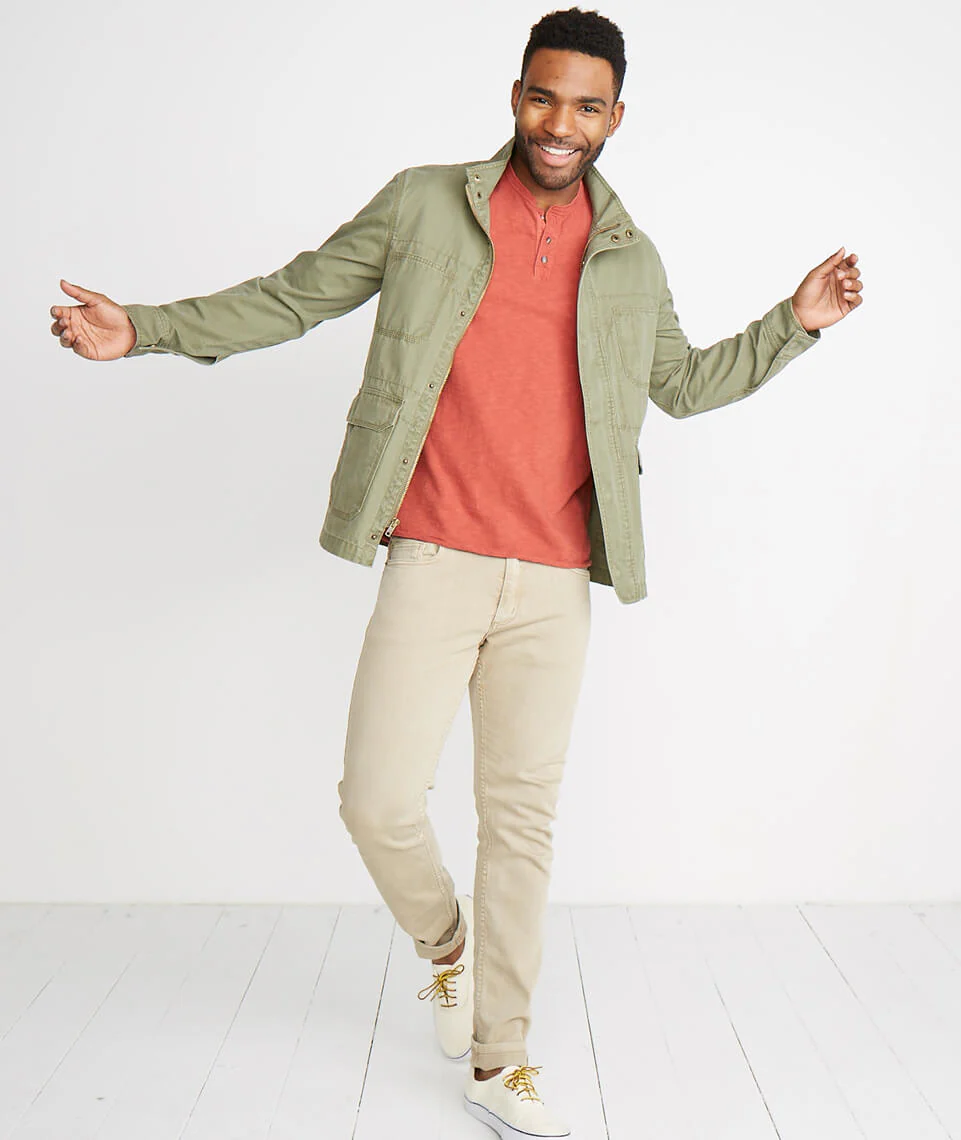 Shortsleeve Henley in Rosewood