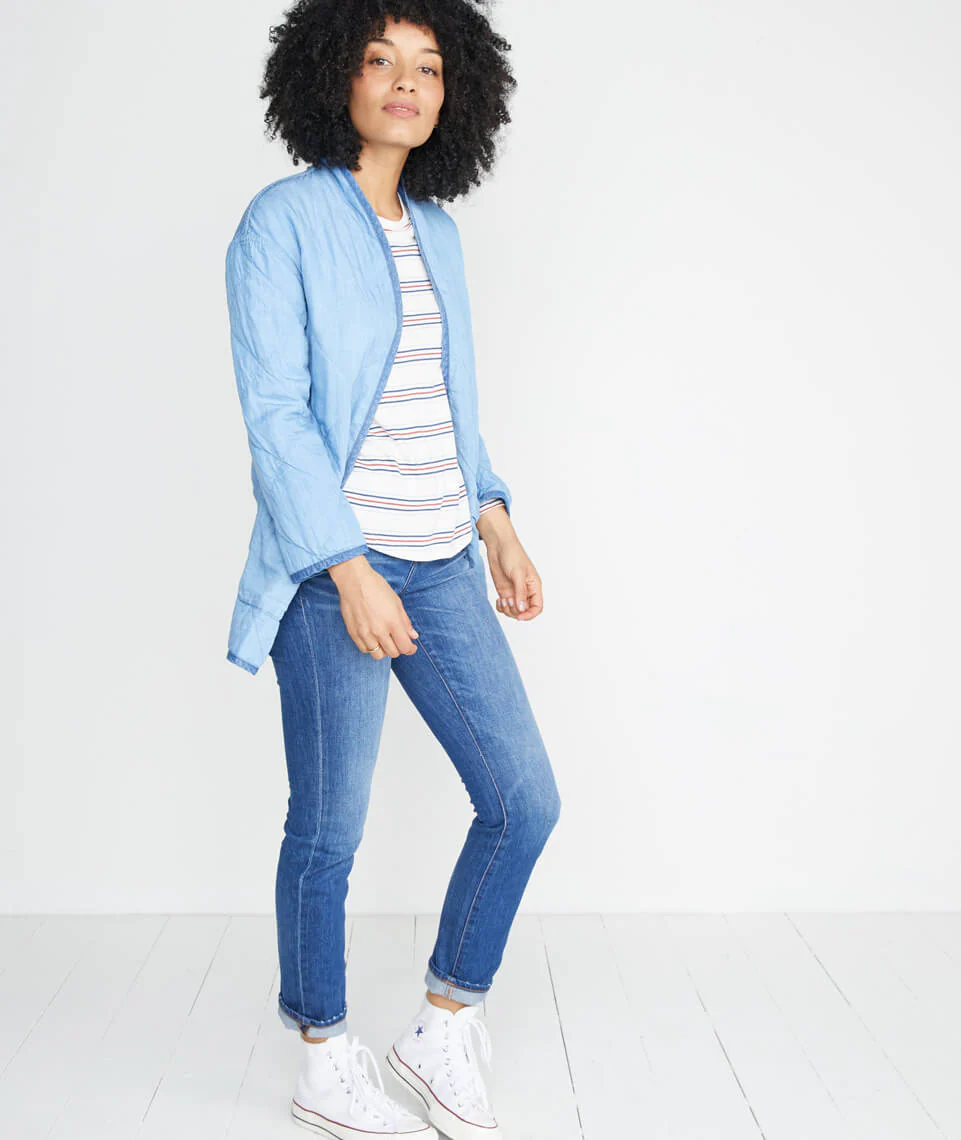 Clover Longsleeve Saddle Crew in Retro Stripe