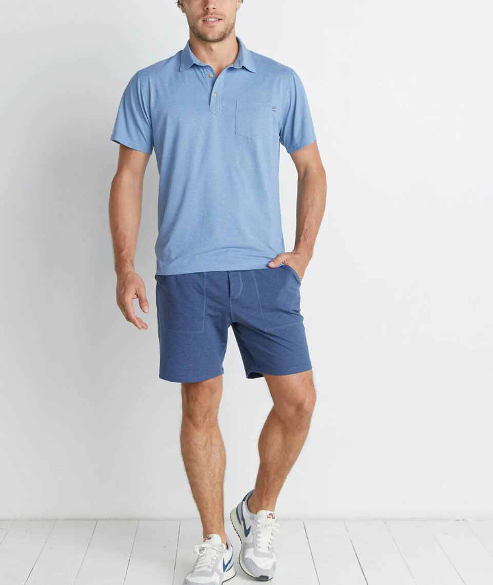 Palmer Sport Polo in Blue Heather