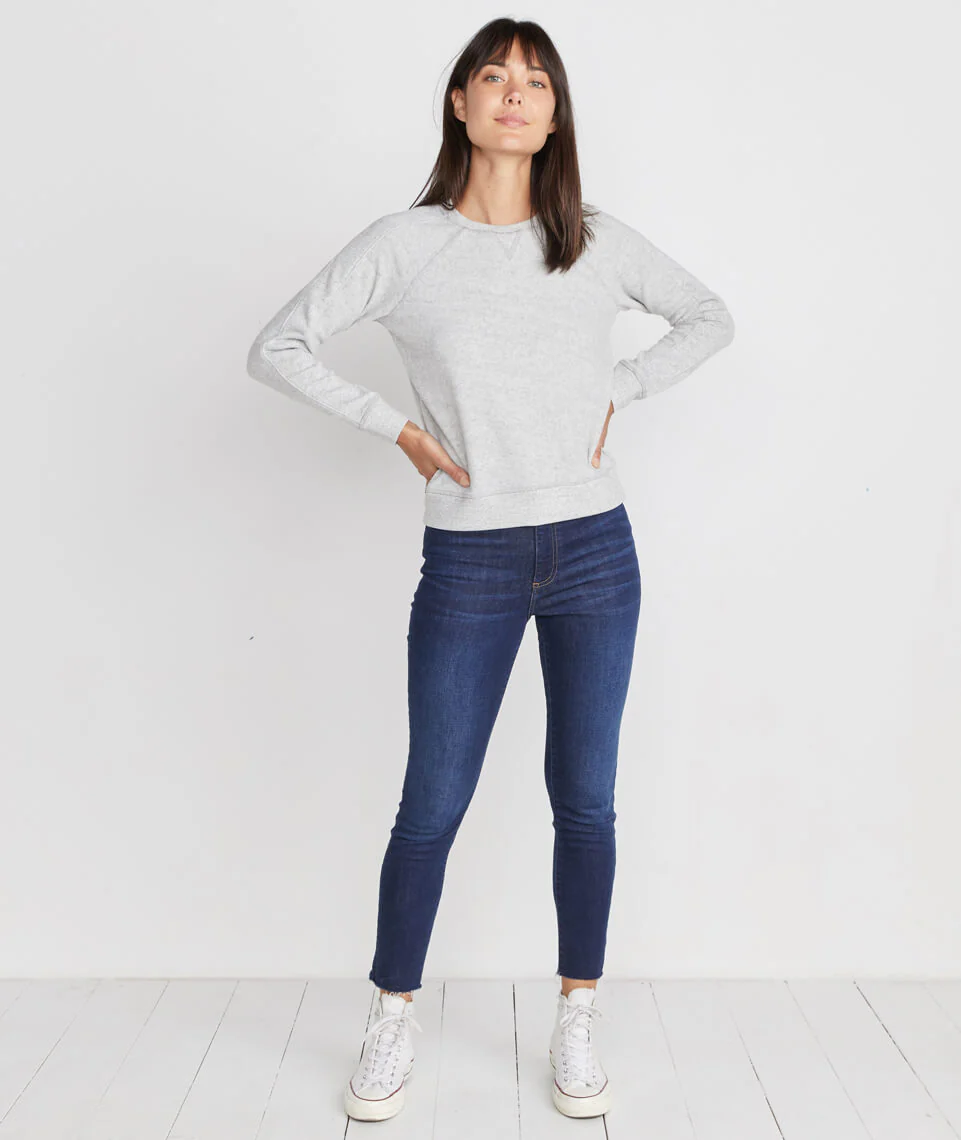 Varsity Raglan in Light Heather Grey