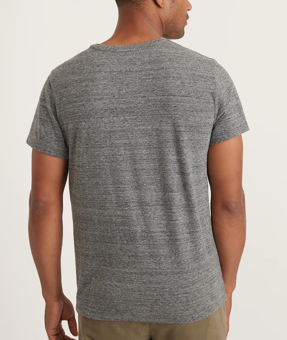 Signature Pocket Tee in Heather Grey Neps
