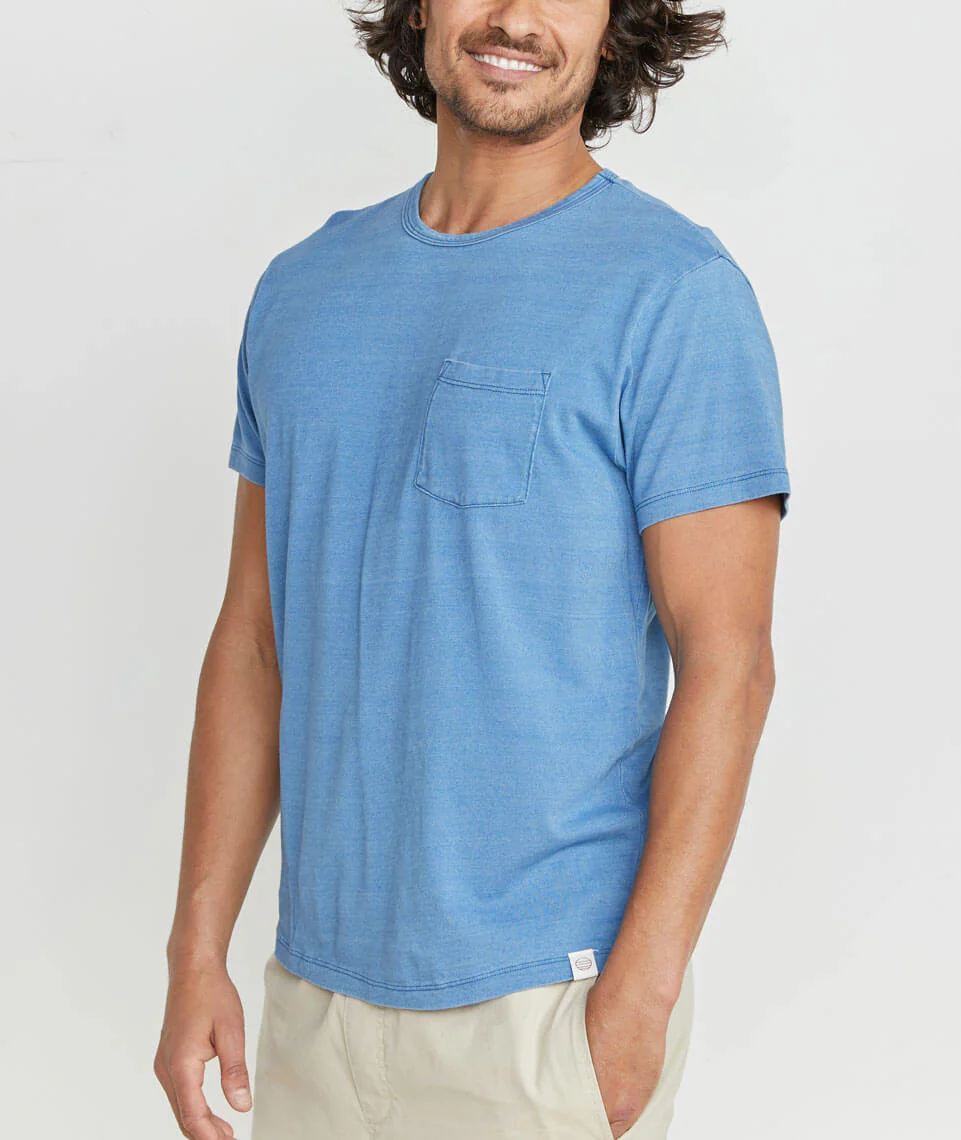 Saddle Pocket Tee in Indigo