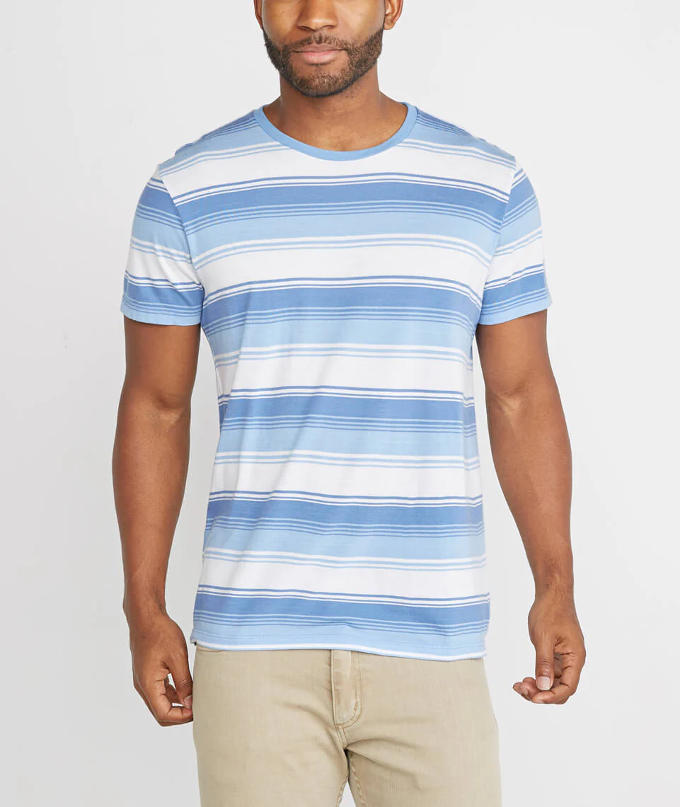 Sandpoint Crewneck in Blue/Peri Stripe