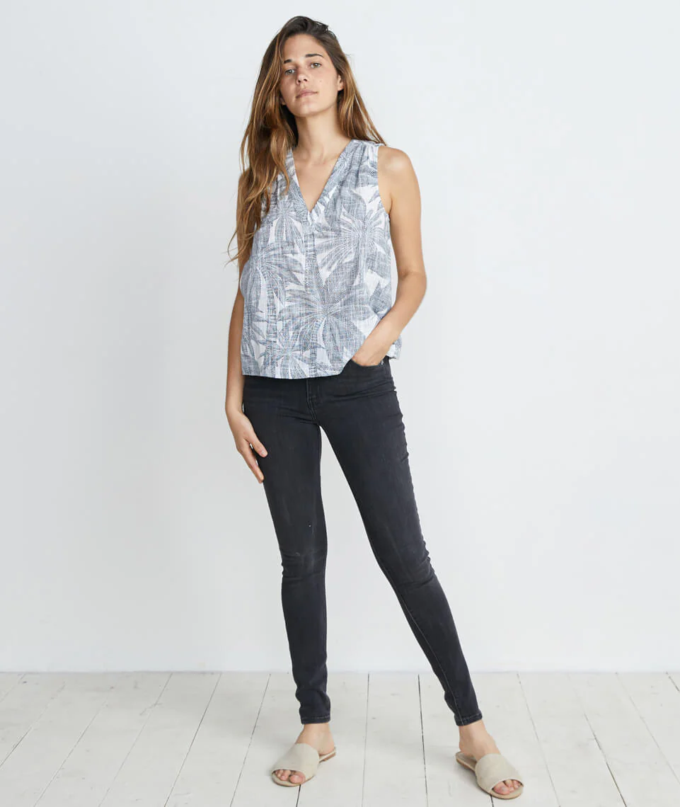 Sheri Tank in Geo Palm Print