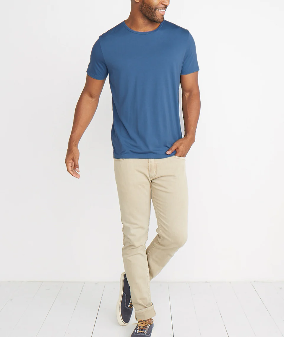 Signature Crewneck in Faded Aegean