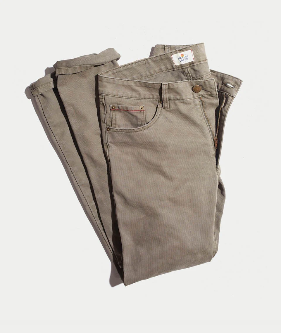 Beck 5 Pocket Pant in Worn Olive