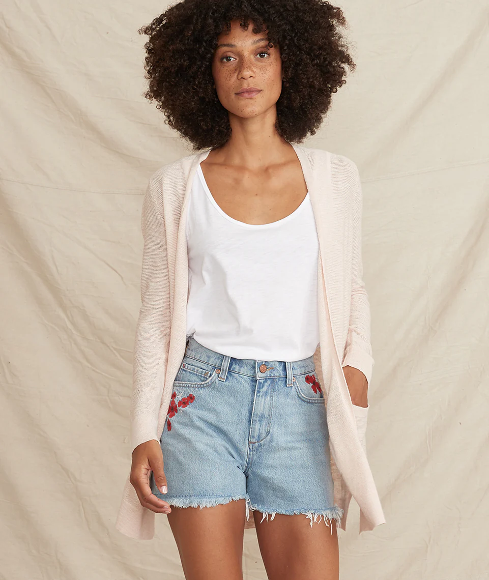 Nantucket Cardigan in Seashell Pink