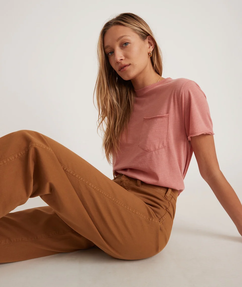 Boyfriend Crew Tee in Barn Red