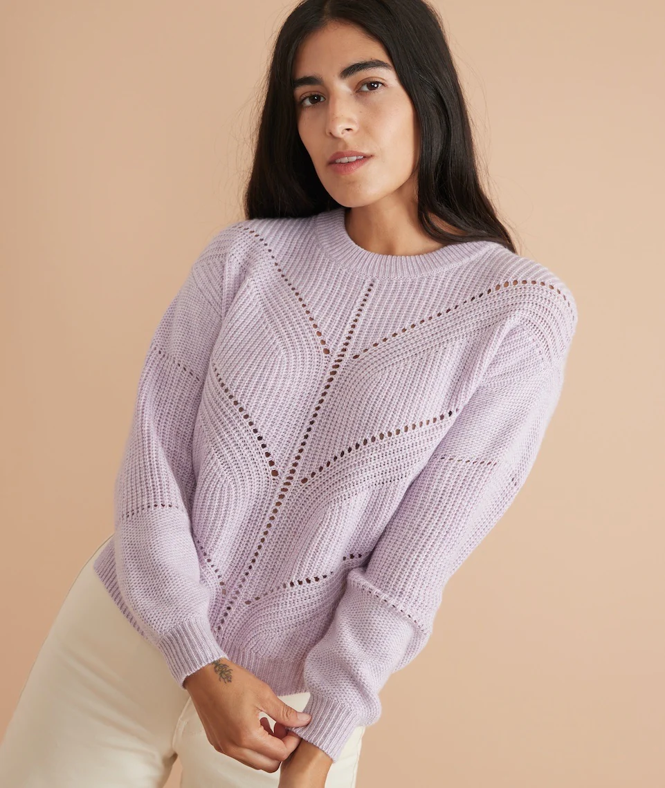 Olivia Crewneck Sweater in Lavender Heather