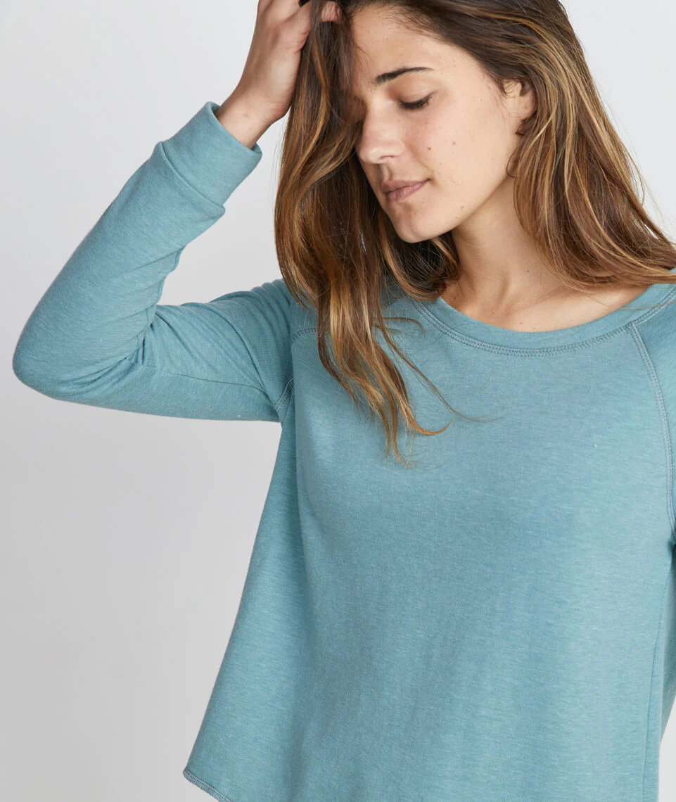 Double Knit Raglan in Surf Green