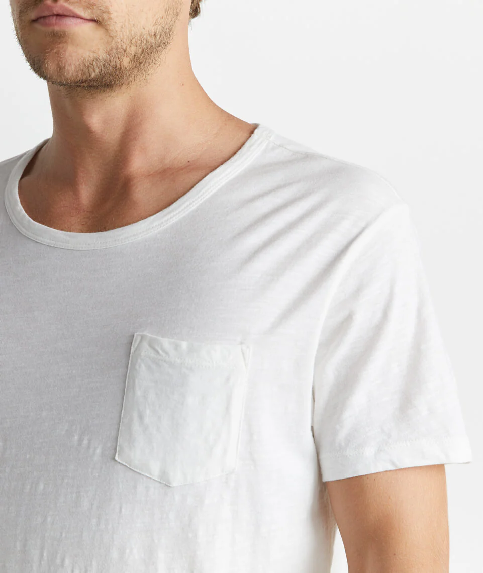Sand Dollar Pocket Tee in Antique White