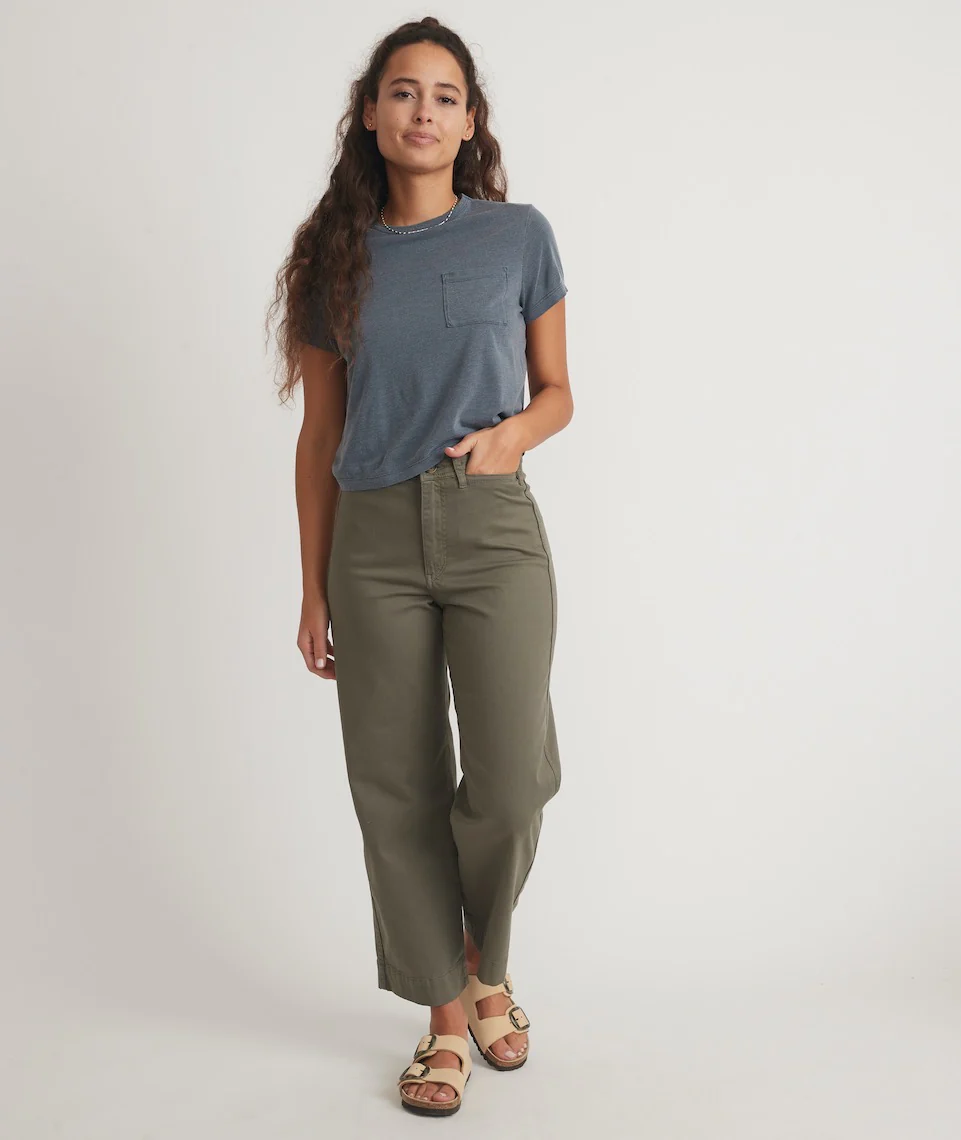 Crop Pocket Tee in Parisian Night