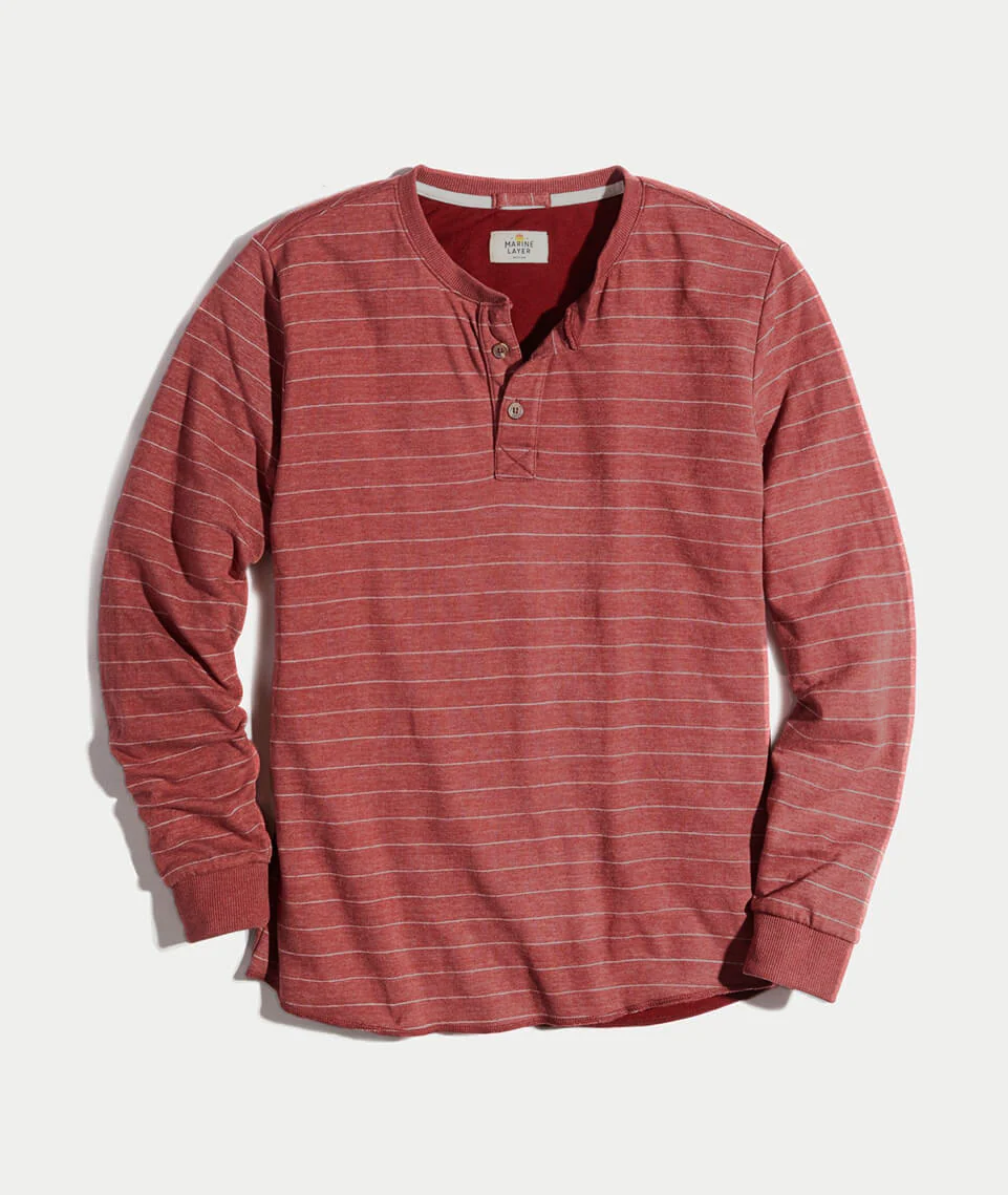 Double Knit Henley in Raisin