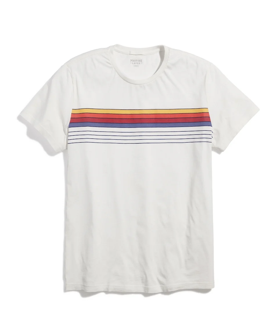 Signature Crew Graphic Tee in Antique White