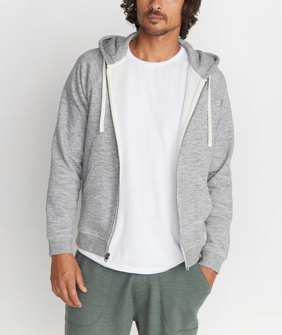 Sherpa Zip Hoodie in Heather Grey