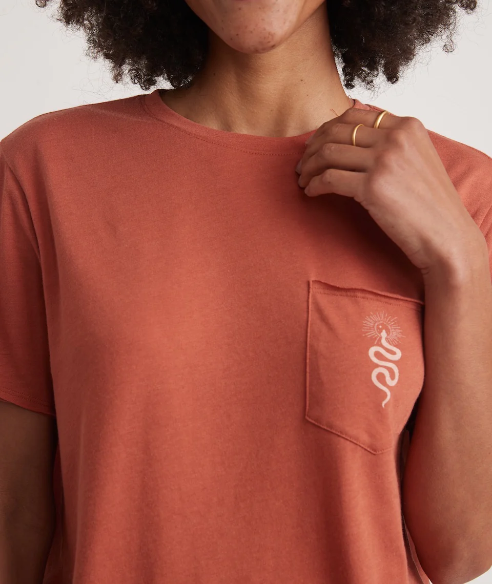 Boyfriend Crew Graphic Tee in Redwood