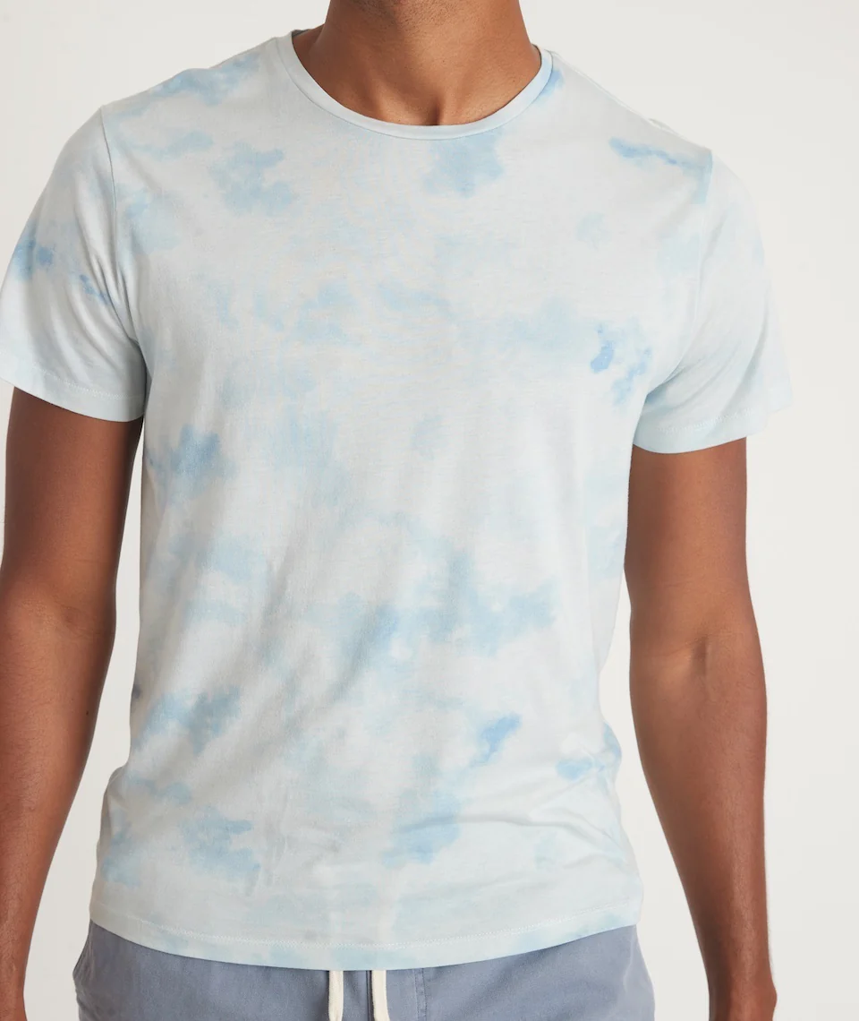 Signature Crew Tee in Cloud Tie Dye