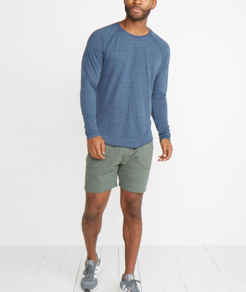 Double Knit Baseball Raglan in Faded Aegean