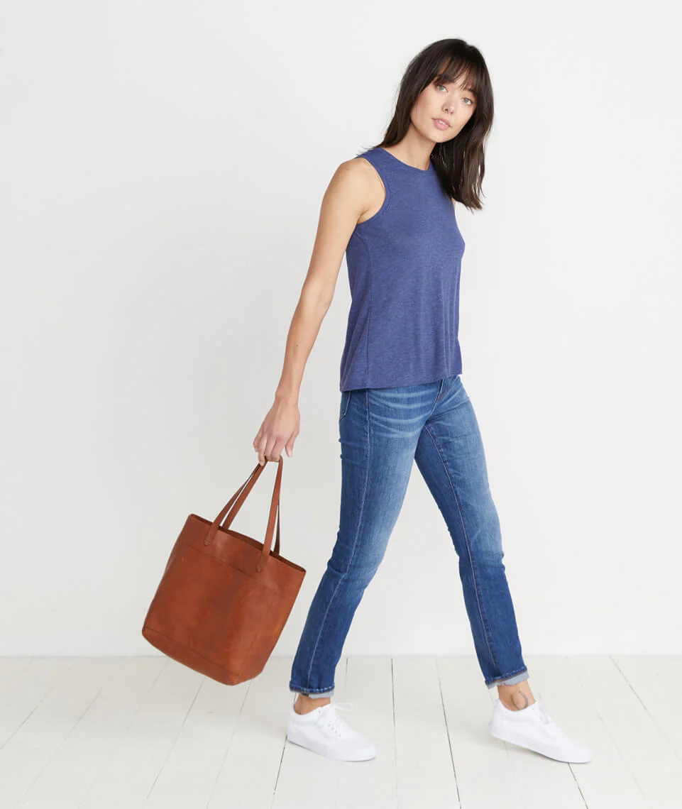 Tulip Back Tank in Marlin