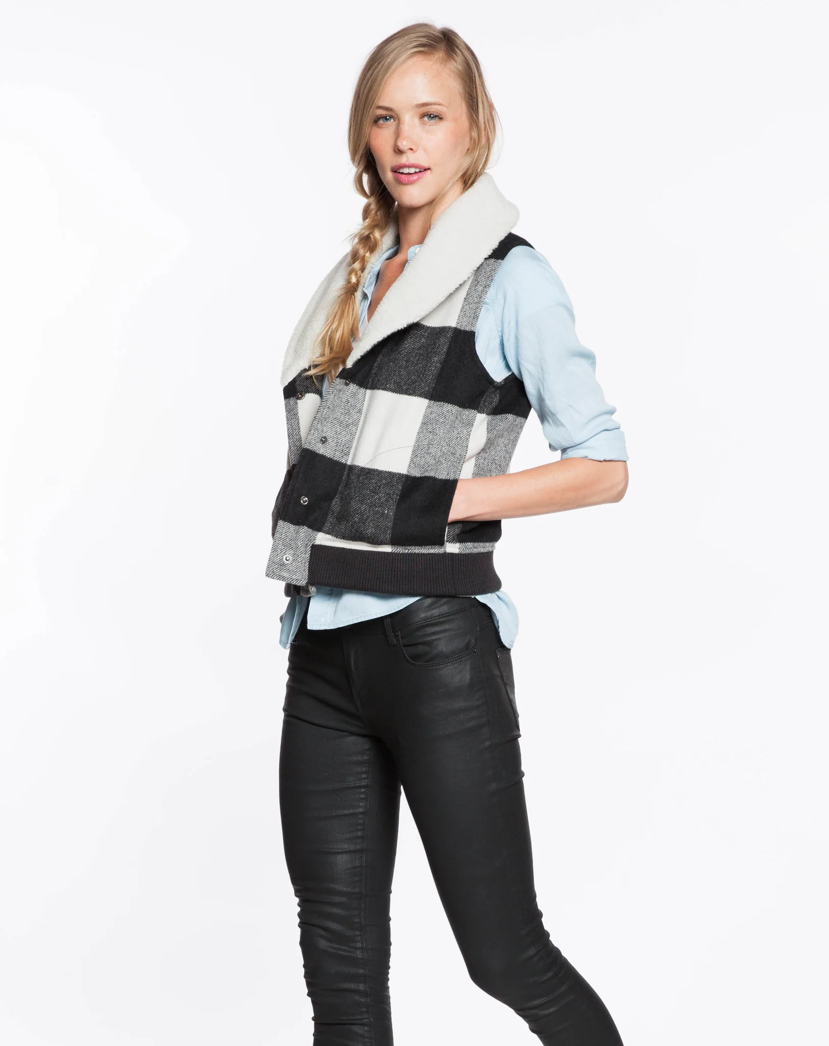Buffalo Check Vest - Black and White