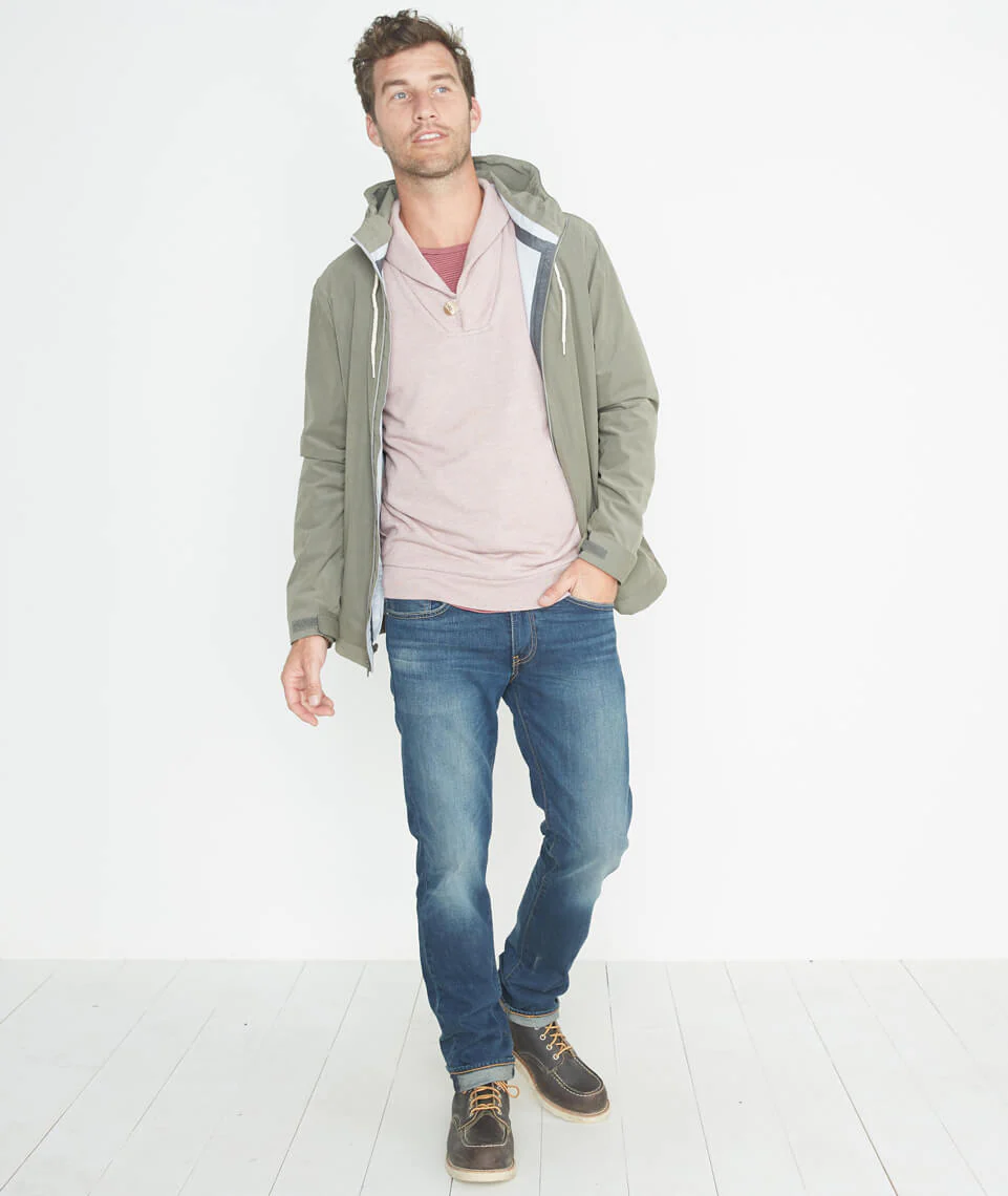 Davis Shawlneck in Syrah Mini Stripe