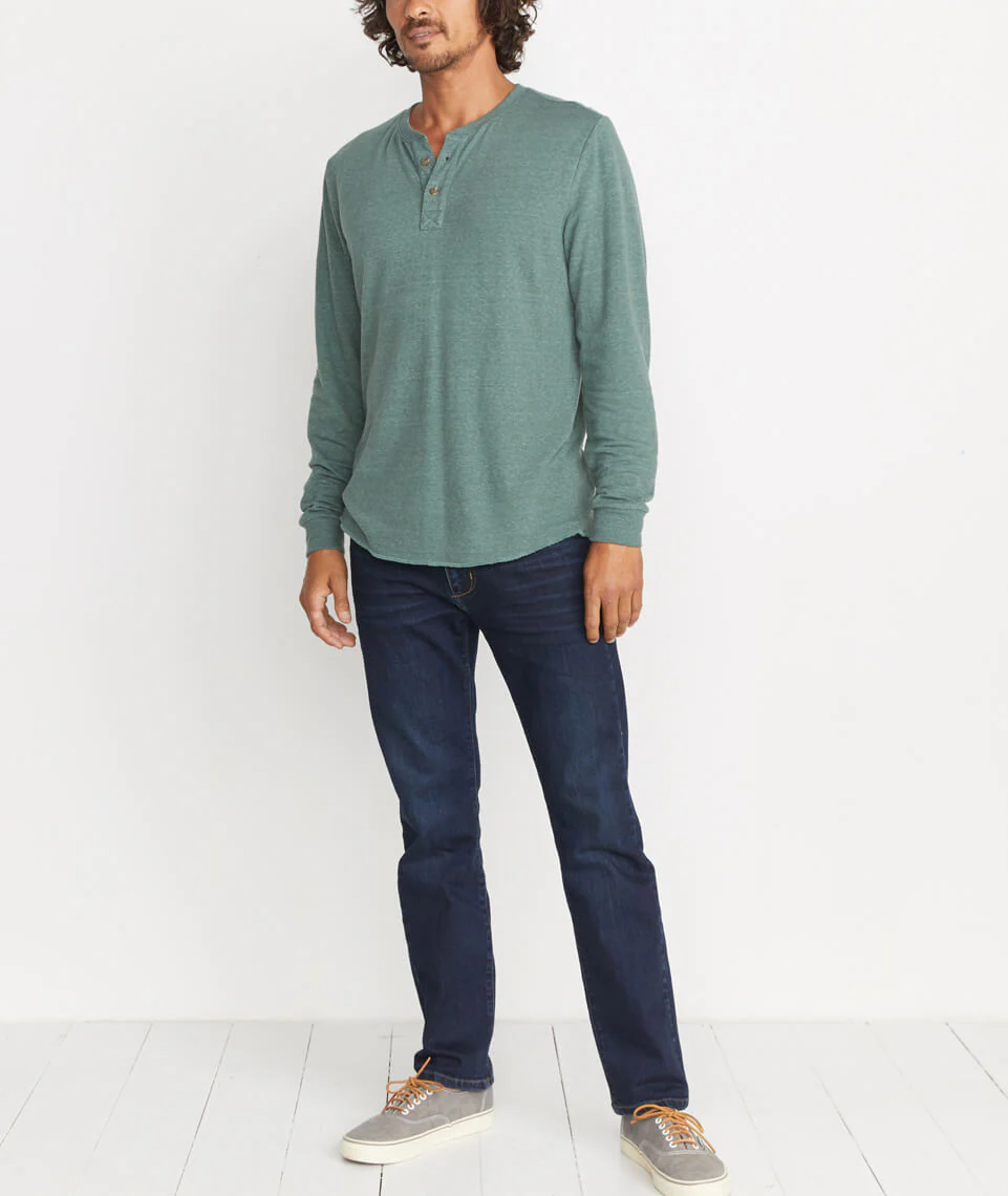 Double Knit Henley - Forest Green