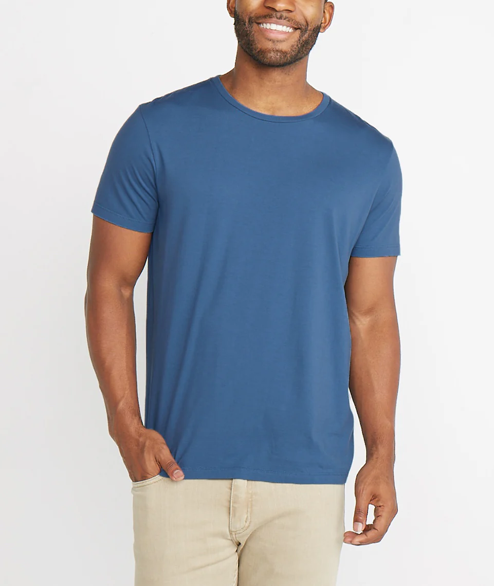 Signature Crewneck in Faded Aegean