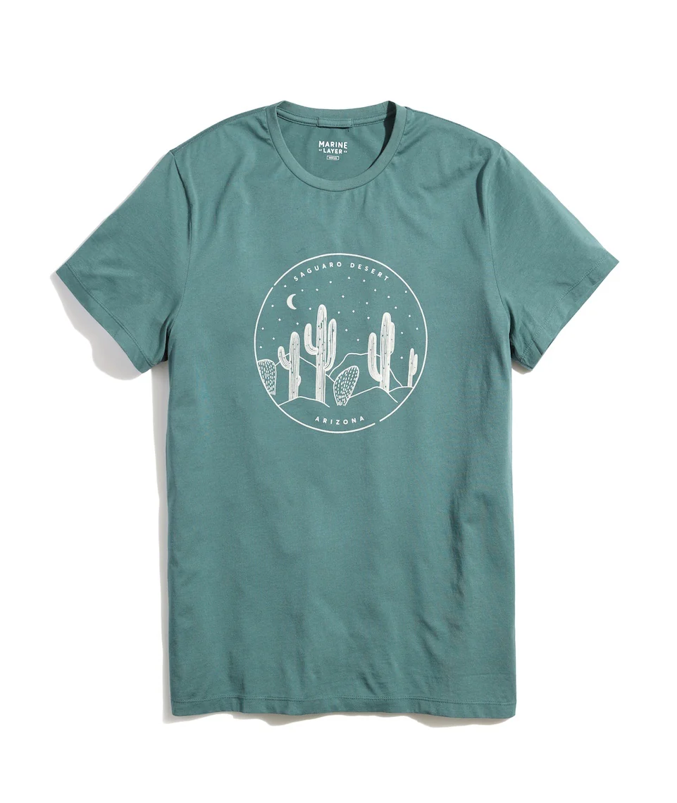 Signature Crew Tee in Mallard Saguaro