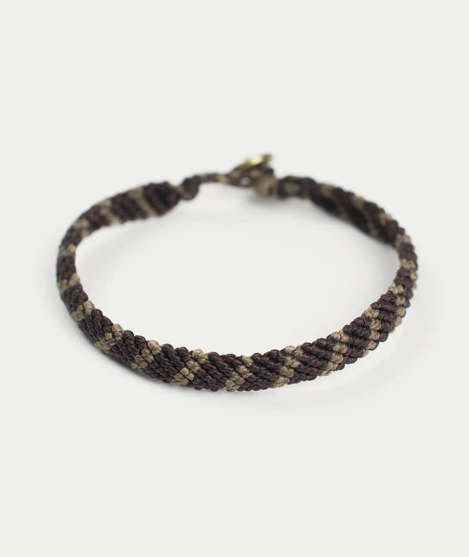 Hand-knotted Stripe With Metal Button