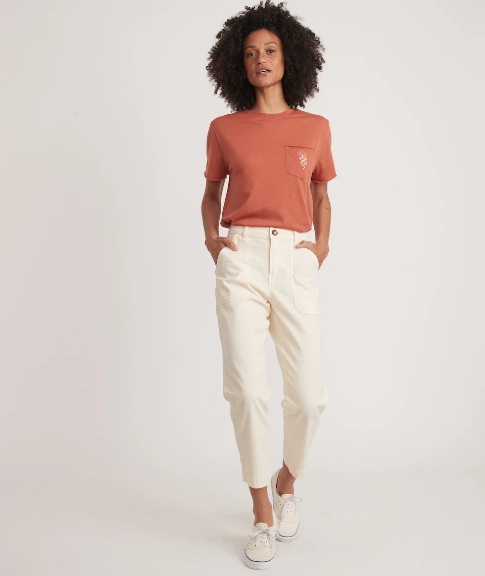 Boyfriend Crew Graphic Tee in Redwood