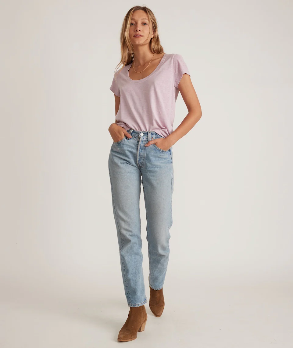 Scoop Neck Tee in Polignac