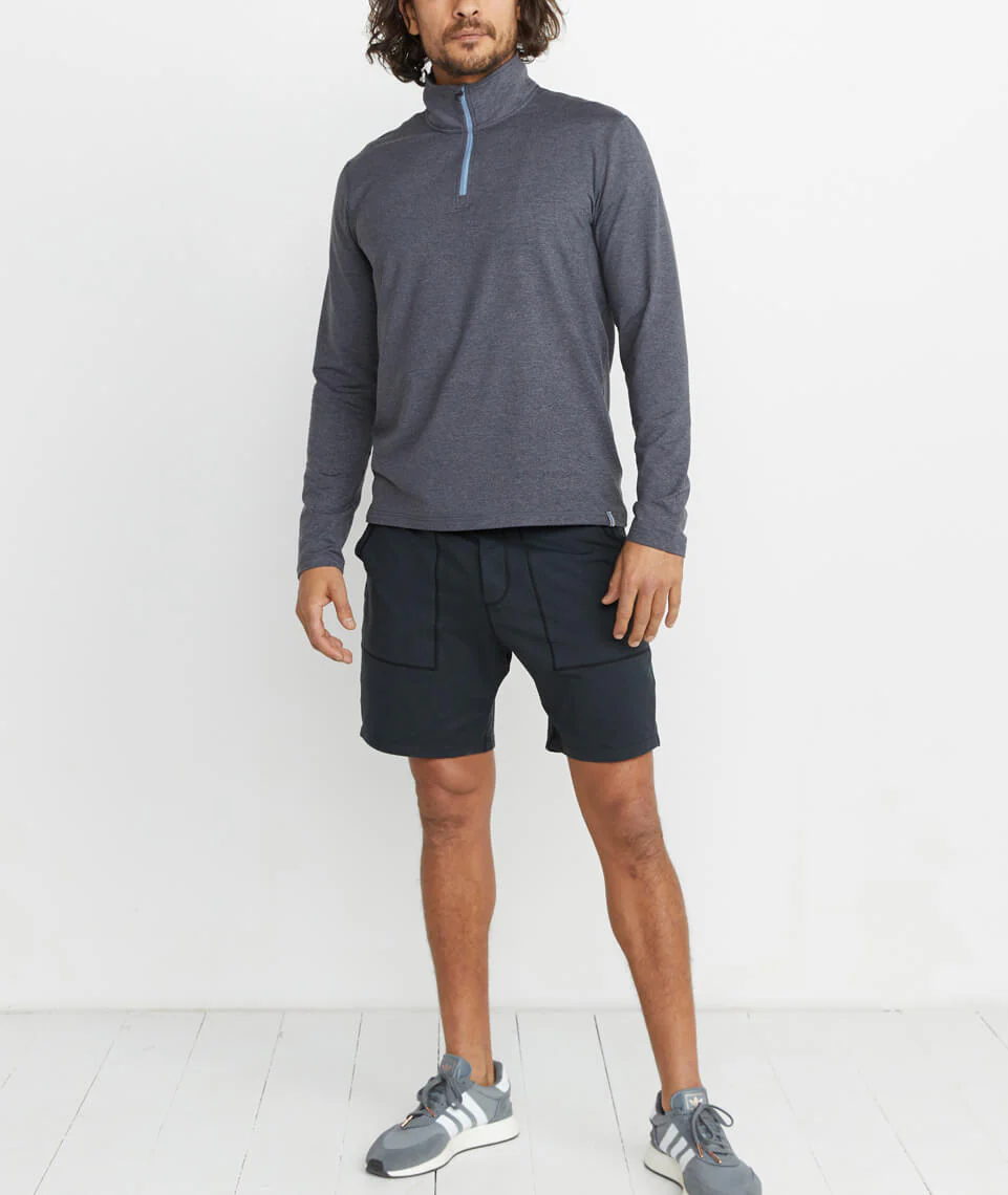 Huntley Sport Quarter Zip in Heather Grey