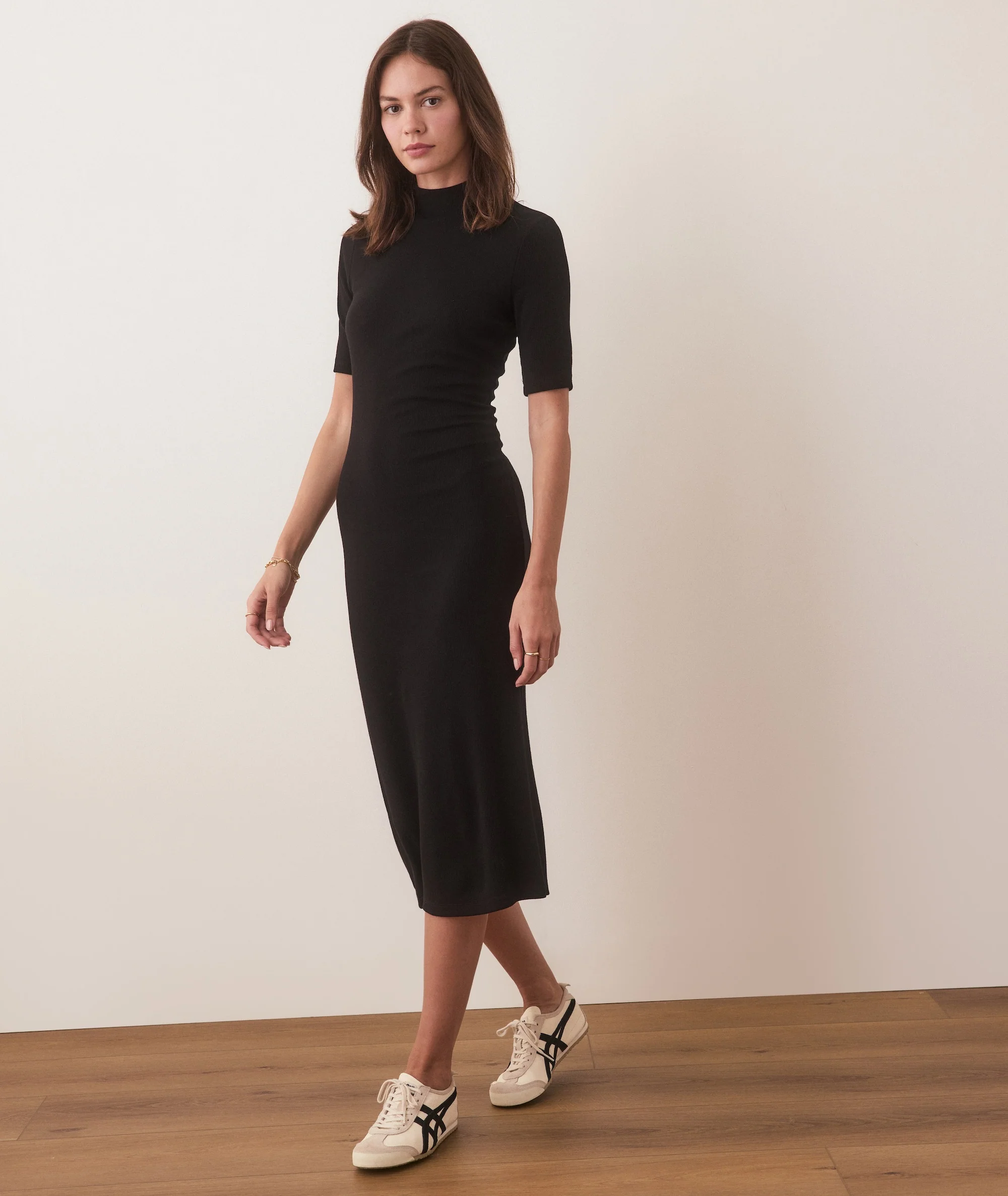 Lexi Rib Mock Neck Midi Dress