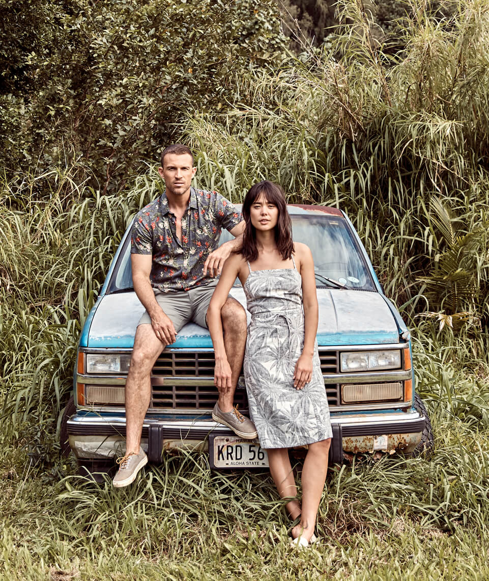 Lily Dress in Geo Palm Print