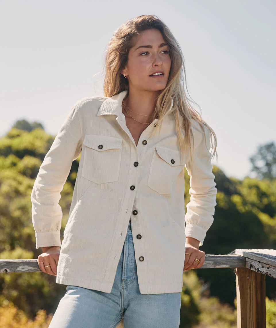 Jemma Cord Overshirt in Ivory