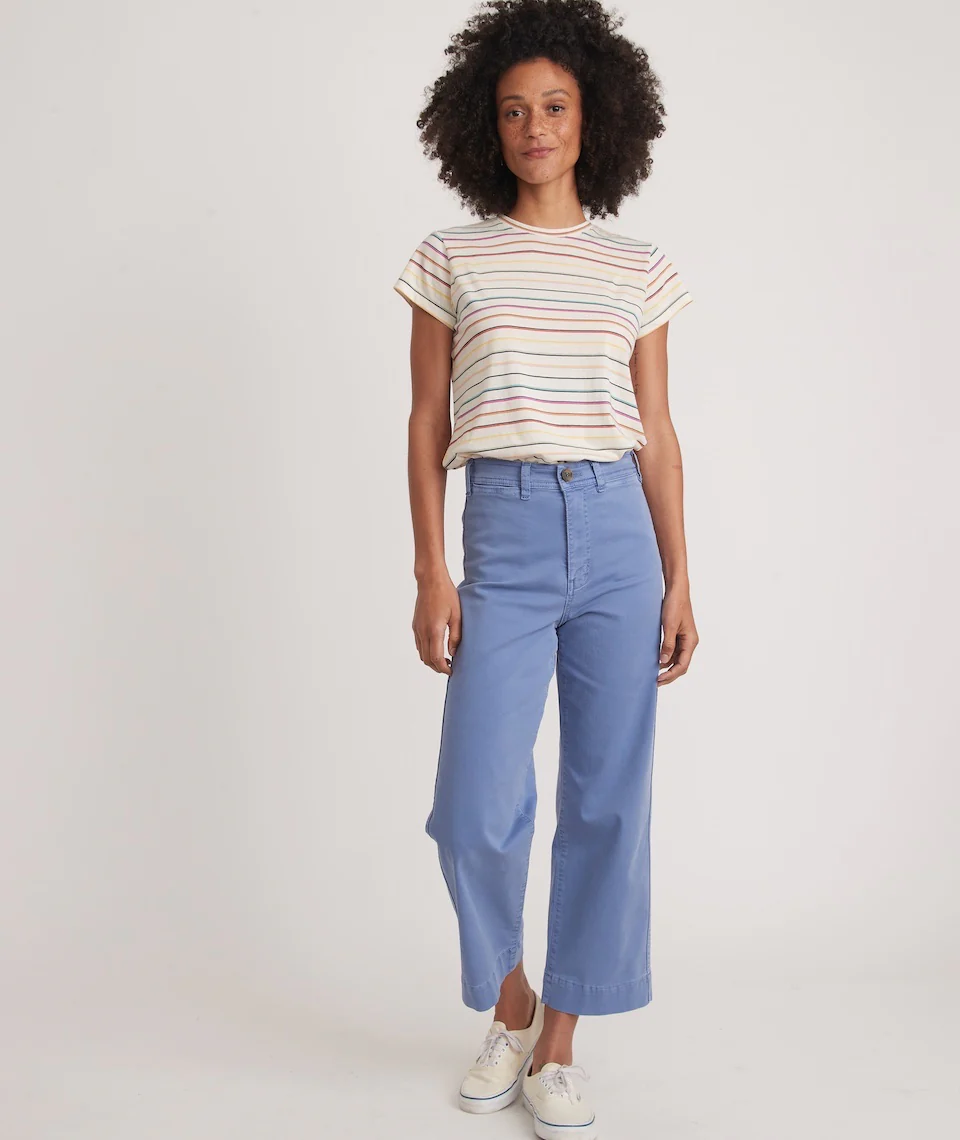 Swing Crew Tee in Rainbow Stripe