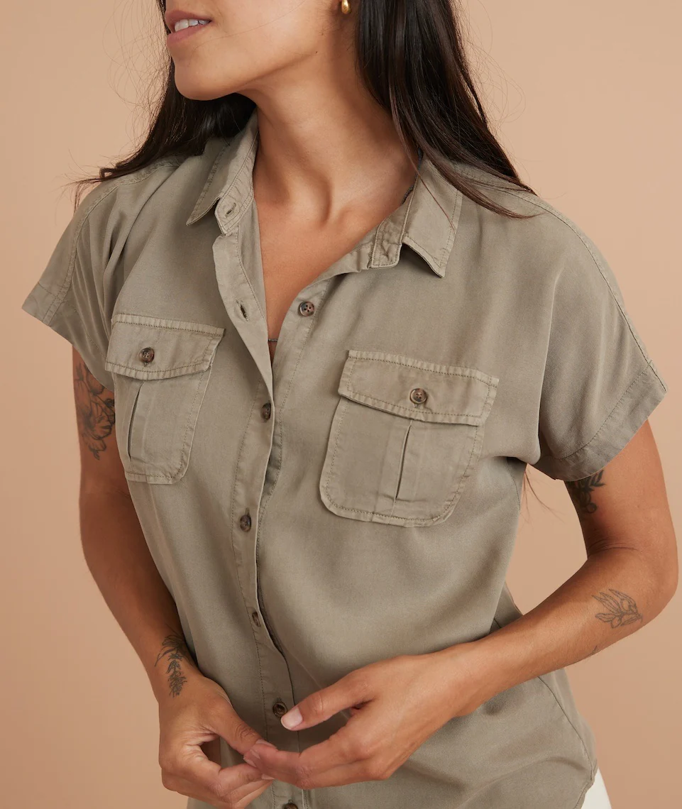 Dana Utility Shirt in Dusty Sage