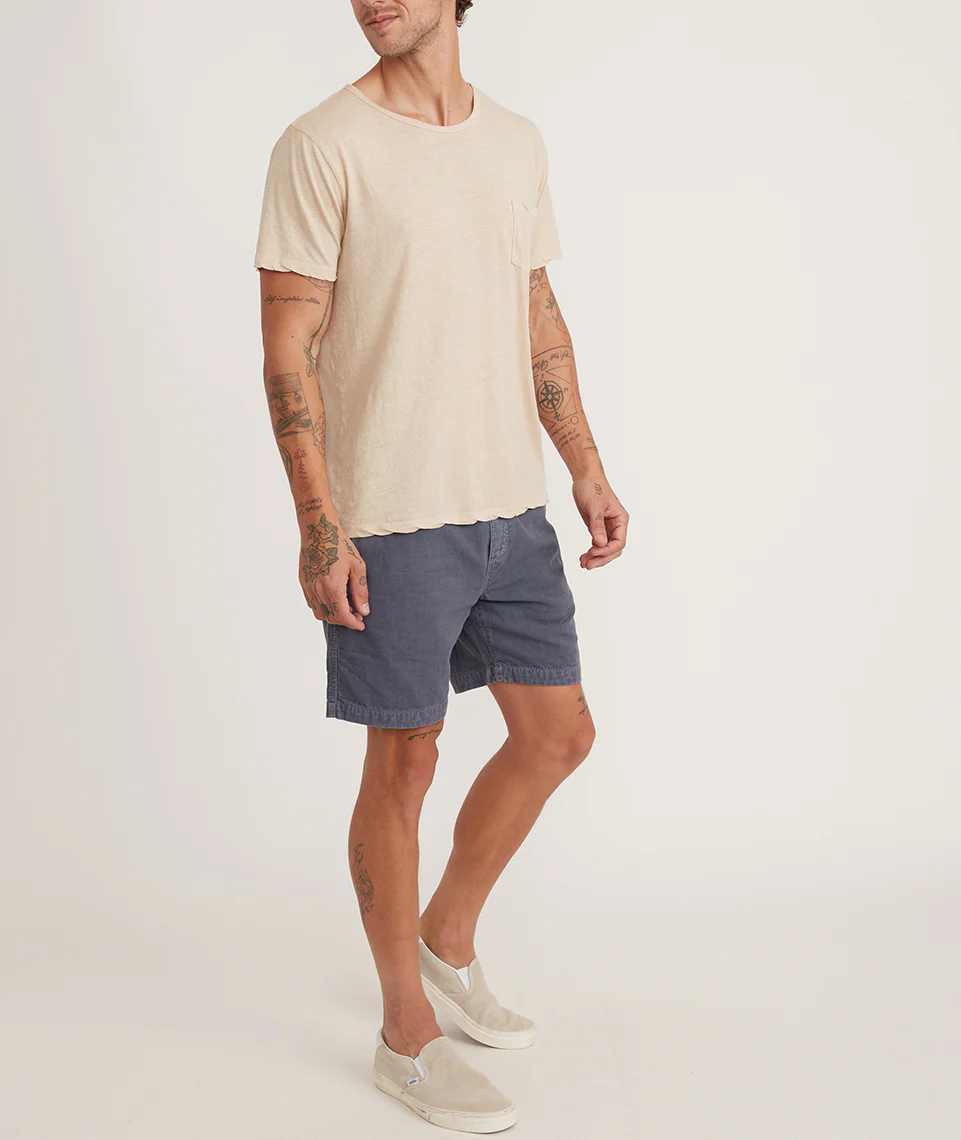 Relaxed Hemp Cotton Pocket Tee in Sand
