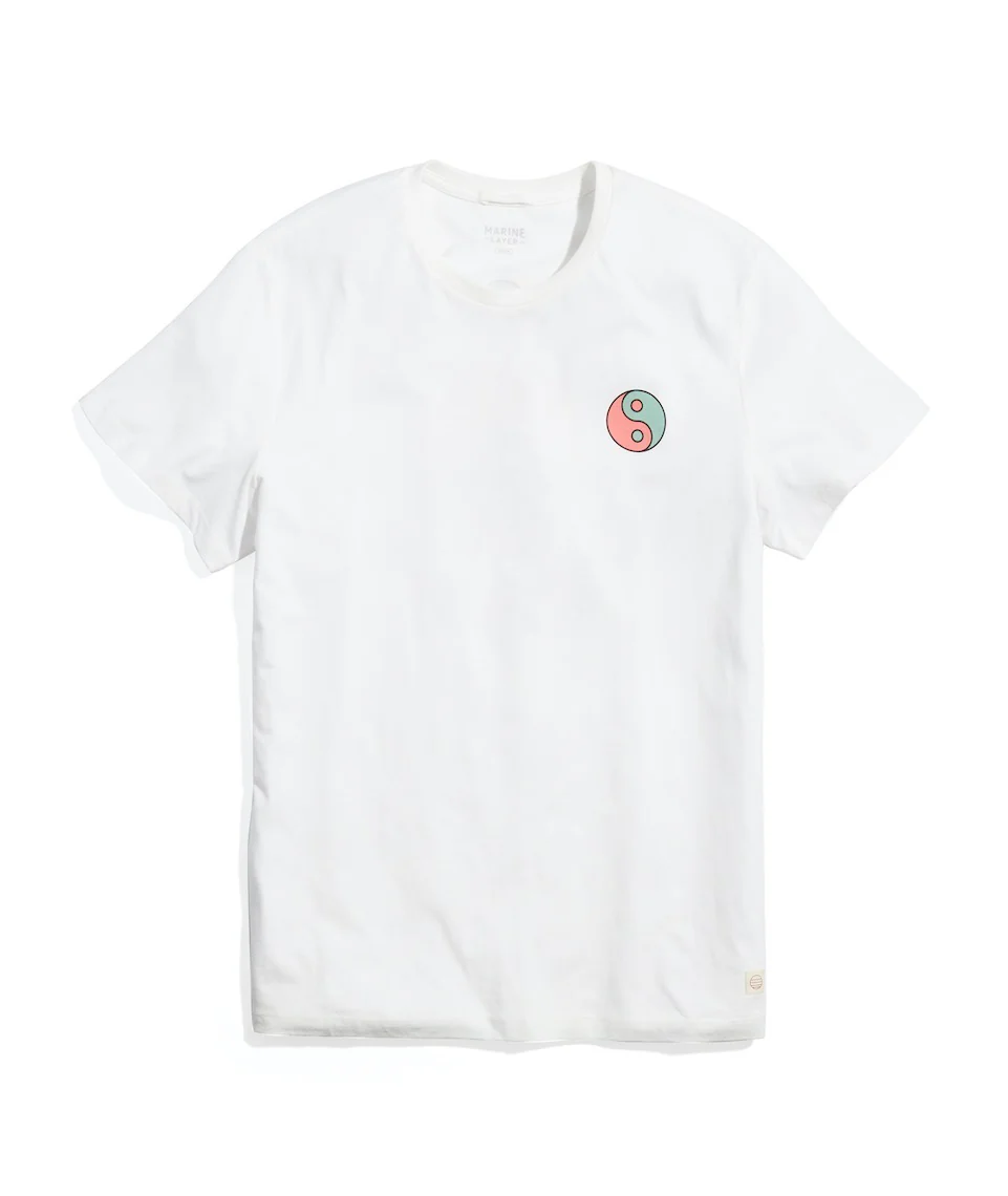 Signature Crew Graphic Tee in Natural