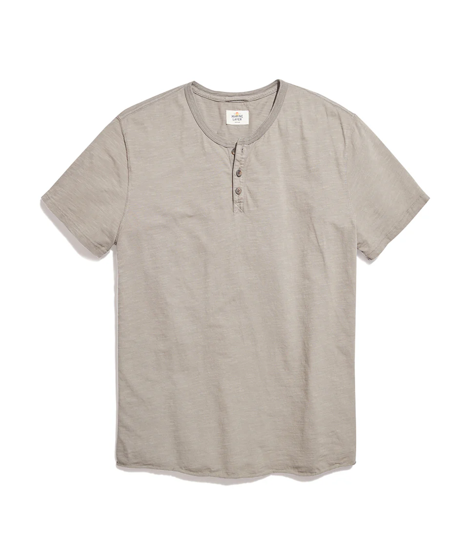 Short Sleeve Henley in Agave