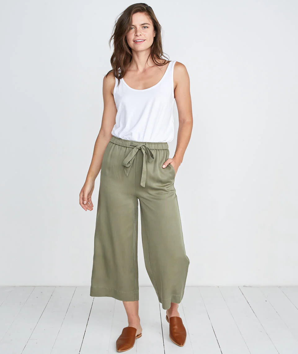 Spruce Wide Leg Pant in Dusty Olive