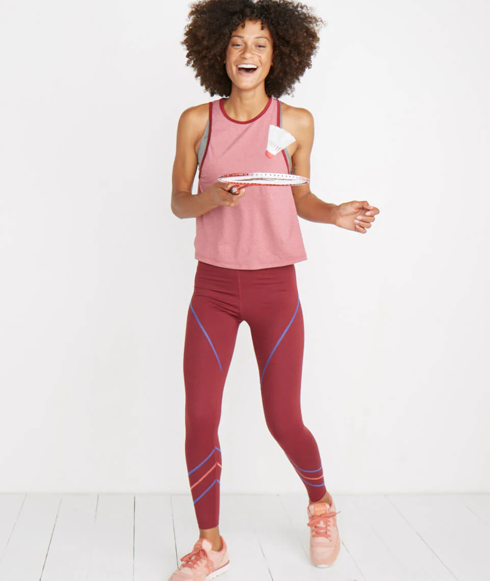 Liza Sport Tank in Rosewood