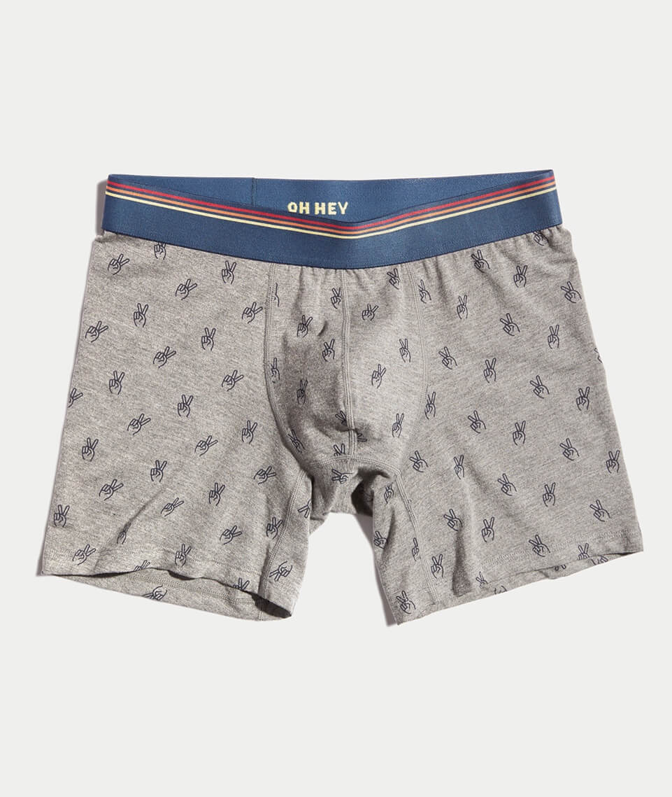 Best Briefs Ever in Heather Grey Peace Sign