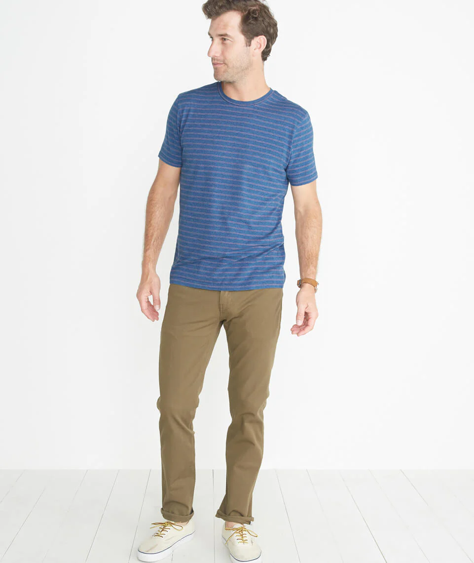 Signature Crewneck in Indigo Stripe