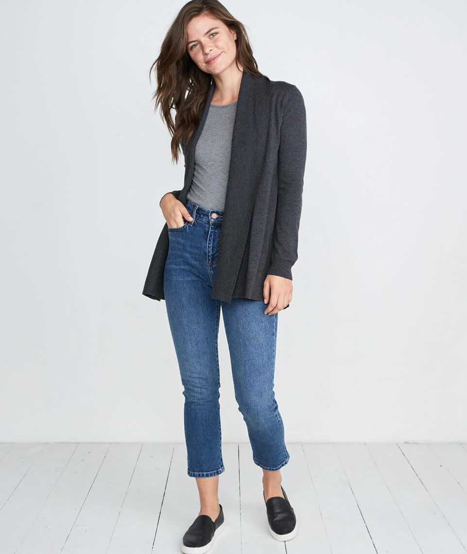 Mae Cardigan in Jet Heather