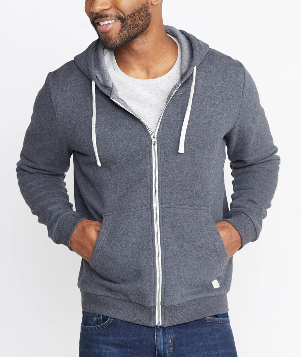 Signature Zip Lined Hoodie in Dark Charcoal