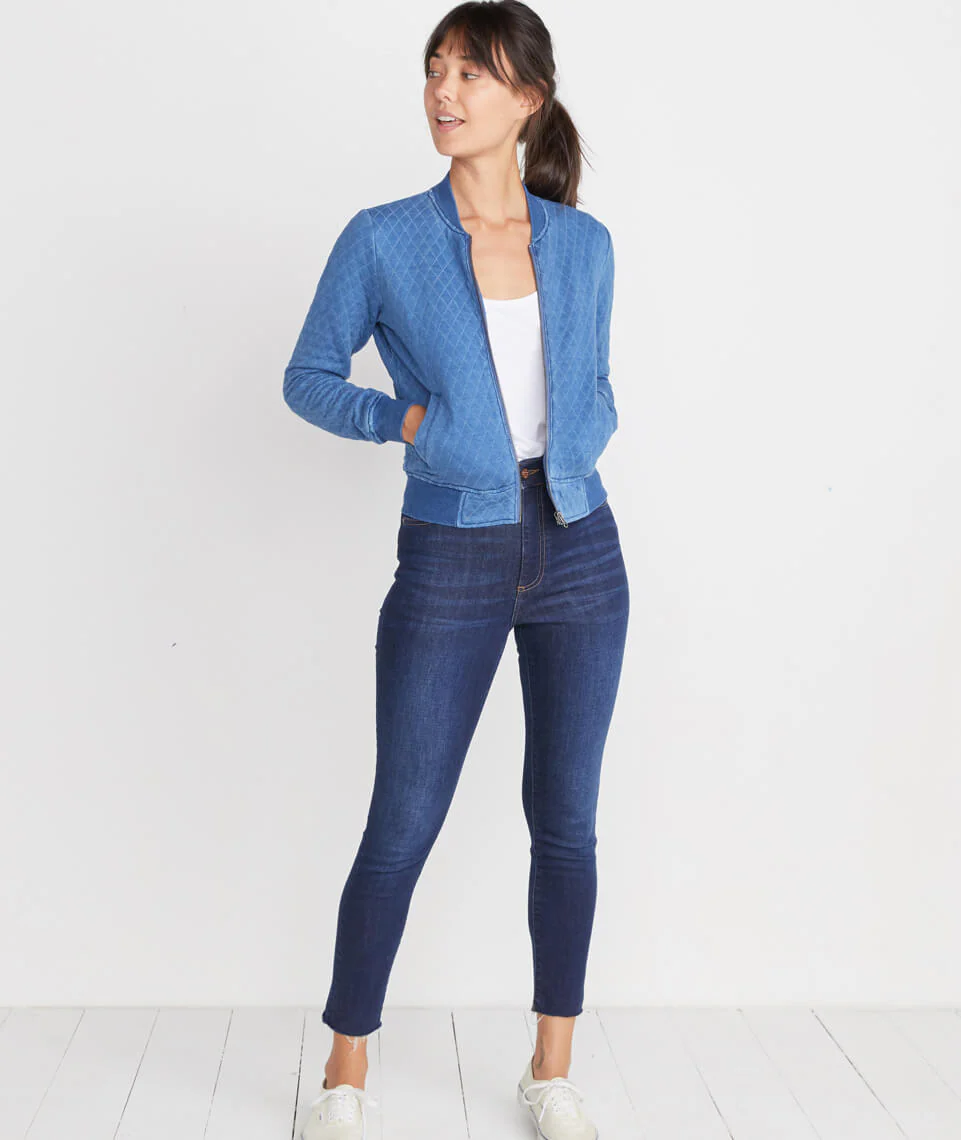 Atlantic Bomber in Mid indigo Wash