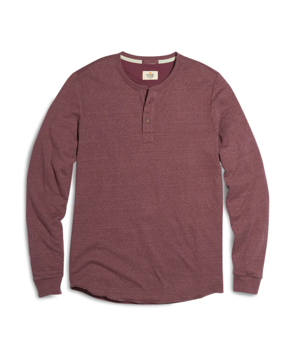 Double Knit Henley in Burgundy